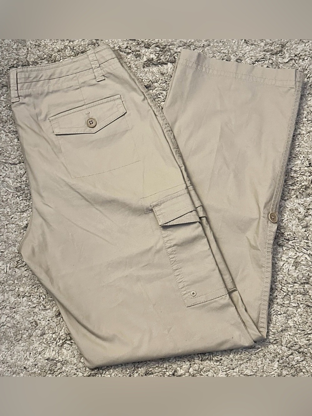 Talbots Women’s Size 8 Beige 6 Pocket Signature Minimal Tapered Cargo Pants